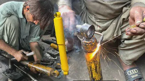 Rebuilding Heavy Duty workshope Repairing shock Absorber | Refilling Oil shock